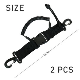 2 Pack Diving Hand Straps, Diving Spiral Cable, Multifunctional Retractable Spring Cord, Diving Gear Anti-Lost Lanyard, Diving Accessories with Carabiner for Diving, Rock Climbing, Black