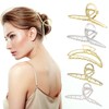 5 Stück Haarklammer Groß Gold Silber, Metall Hair Clip Haarspangen