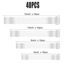 KINBOM 40pcs Fishing Leaders, Anti-bite Stainless Steel Wire Leaders Fishing Leaders Line with Swivels for Saltwater and Freshwater (6 inch/ 8 inch/ 10 inch /12 inch, Silver)