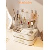 STORICANS 360° Rotating Makeup Organizer with Drawer, Clear Acrylic Cosmetic