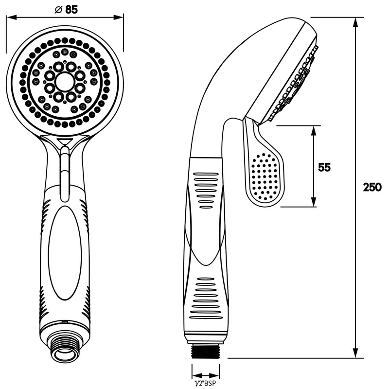 Croydex Assistive Four Function Shower Handset with Optional Eco feature
