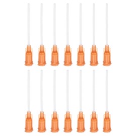 uxcell 50 Pcs 15G Plastic Dispensing Needles with Luer Lock, 1.5" PTFE Needle Tube PP Heat-Resistant Plastic Blunt Tip for Liquid Glue Gun, Amber