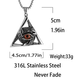 STWTR Men's Necklace All Seeing Eye Demon Hand Dragon Claw Sickle Death God Retro Jewelry Stainless Steel Pendant Necklace