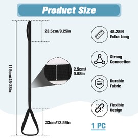 Leg Lifter Strap for Mobility Aid, Single Loop Leg Lifter Mobility Aid for Bed, Hip and Knee Replacement Recovery Kit for Disabled, Elderly Walking, Stroke Rehabilitation Support Black