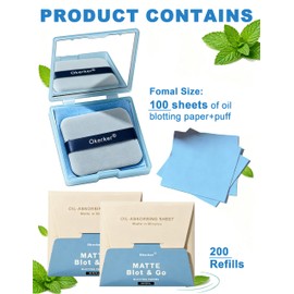 Okerker 300PCS Oil Blotting Papers for Face - Controls Shine, Saves Makeup