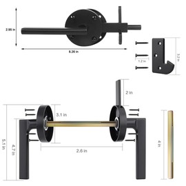 Double Side Gate Latch, Adjustable Heavy Duty Swinging Door Latch Gate Hardware for Right Inswing Outdoor Fence, Wooden Gates, Pool Gate, Backyard, Garden