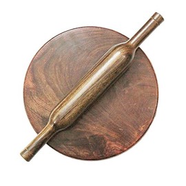 Tanish Trading Chakala belon sagwan,Wooden Circular Board,Roti Maker,Cicular Board with Belon,Polpat and Belan