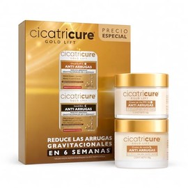Cicatricure Crema Bundle: Gold Lift Día y Noche; Resultados Visibles en 6 Semanas, Tratamiento Antiarrugas con Péptidos y Oro, Reafirma, Redefine Contorno Facial, con FPS 30,2 Tarros de 50 g
