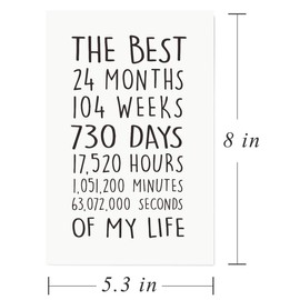 2nd Year Wedding Anniversary Card,Happy Anniversary Cards For Him or Her