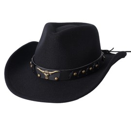 Jastore Toddler Baby Boys Girls Cowboy Hat Western Hat for Infant Cowgirl Rodeo Hat with Leather Buckle(US, Age, 1 Year, 3 Years, Black)