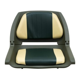 Wise 8WD139LS-011 Molded Fishing Boat Seat with Marine Grade Cushion Pads, Green Shell, Green/Sand Cushion