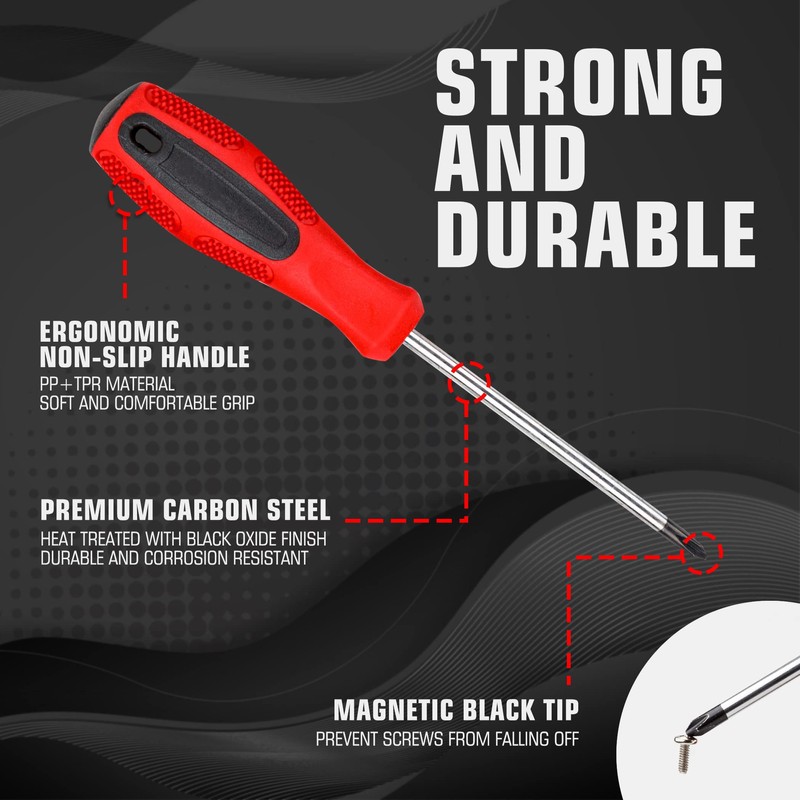 CARTMAN Magnetic Screwdriver Set with Rack, Includs Precision Screwdriver, Magnetizer