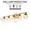PAZALA Brushed Brass Bathroom Light Fixtures Over Mirror 5-Lights Vanity