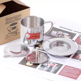 Thang Long Vietnamese Coffee Filter Maker Press. Screw Down Phin Made in Vietnam. Authen