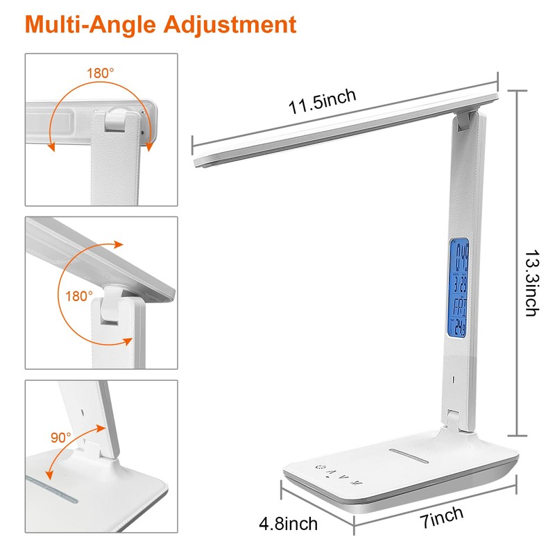 snsok snsok Desk Lamp with Wireless Charger, USB Charging Port,