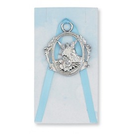 Blue Carded Guardian Angel Crib Medal