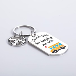 School Bus Driver Appreciation Keychain Gifts Back to School Gifts from Students Thanksgiving Day Gift for Women Men Thank You Gifts for Bus Driver Retirement Keychains Present for Him Her