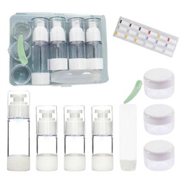 Juego De Botellas De Viaje De 9 Piezas, Lumbor37 Recargable Reutilizable Kit de ViajeCon Etiqueta Y Caja De Almacenamiento, A Prueba De Fugas, Accesorios De Viaje Recargables