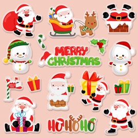 Whaline 40Pcs Winter Thick Gel Clings Snowman Penguin Snowflake Window Gel Decals Reusable Cute Hello Winter Window Clings for Home Classroom Nursery Christmas Party Supplies Gift, 2 Sheets