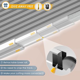 Ilot Queyries No Tools No Drill Blackout Cellular Shades『2 Pack』 【Adhesive Trimmable Retractable Adjustable】 Track Honeycomb Blinds Noise Cancelling Thermal Insulated Waterproof Gray 39" W x 64" H