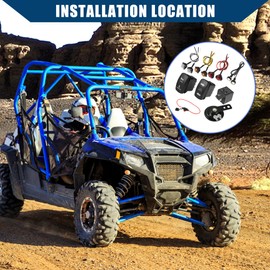 Hihaha Street Legal Kit with Turn Signal Light Rocker Switch Flasher Relay Fuse Line LED Lights for Polaris RZR ATV UTV/Front Rear Turn Signal Kit/Durable Plastic / 1Set Black