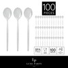 Luxe Party 100 Pieces Premium Plastic Disposable Spoons | Matrix