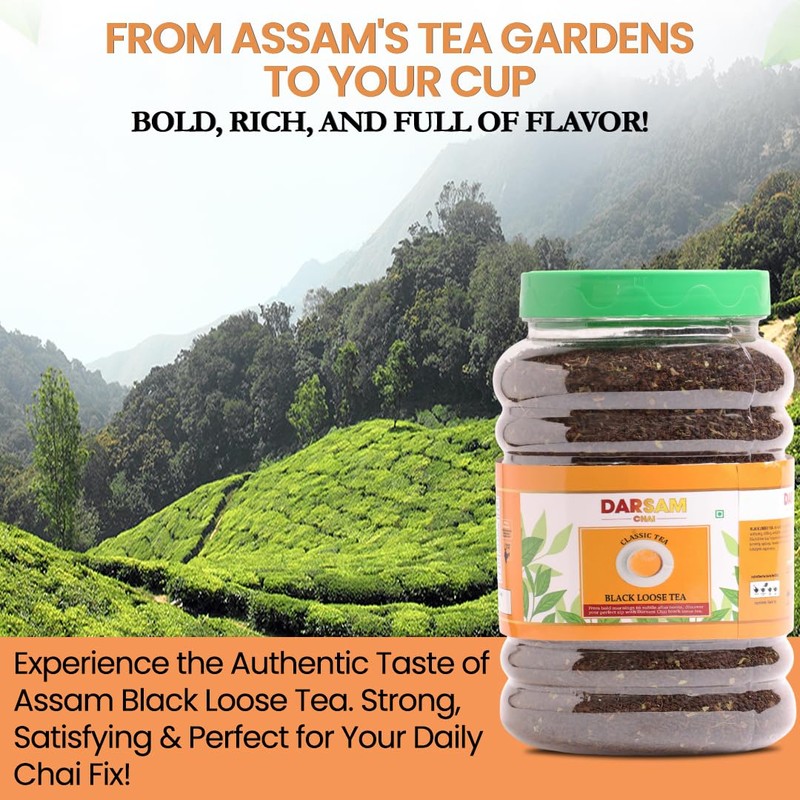 Darsam Assam Black Tea 17.6 oz (500 g) Whole Leaf,