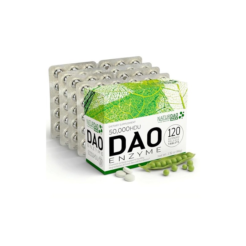 MAX DAO Enzyme Supplement 120 Tablets, 50,000 HDU per Tablet