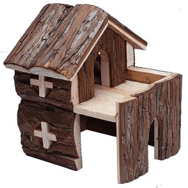 A&E Cage Company 52401447: Hut Nibble Log Cabin 2 Story