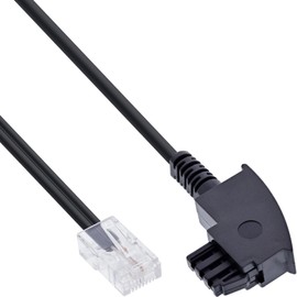 InLine® 18525 Cable for DSL Router TAE-F Male to RJ45 8P2C 25m Black