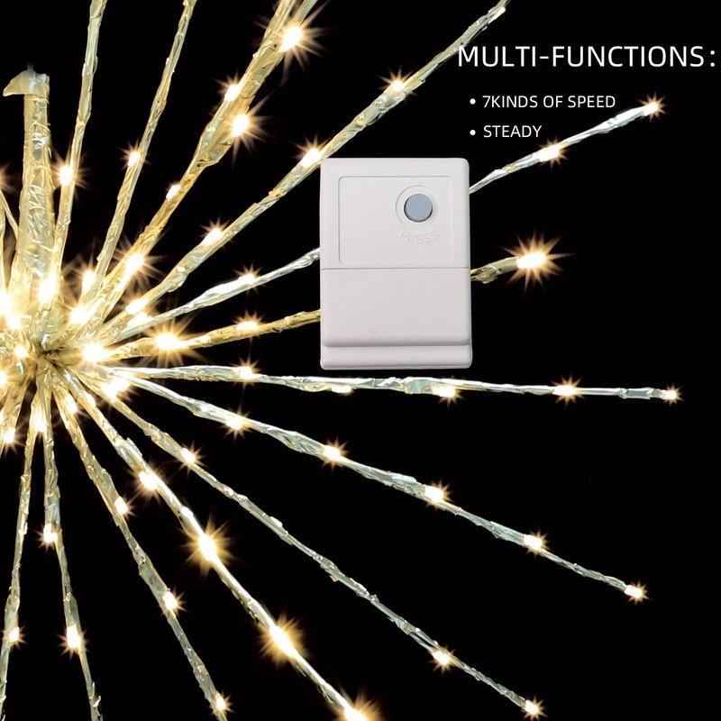 LAMPHOME 30" 180LED 3D Starlight Bursts with Multi-Functions Warm White