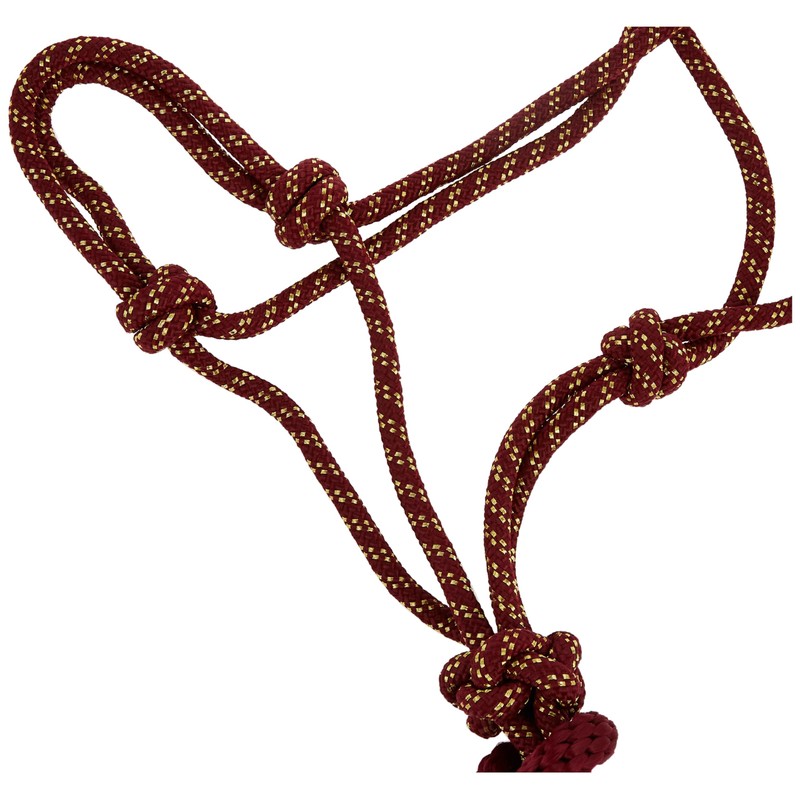 Weaver Leather Diamond Braid Rope Halter and Lead Sangria/Gold, Average