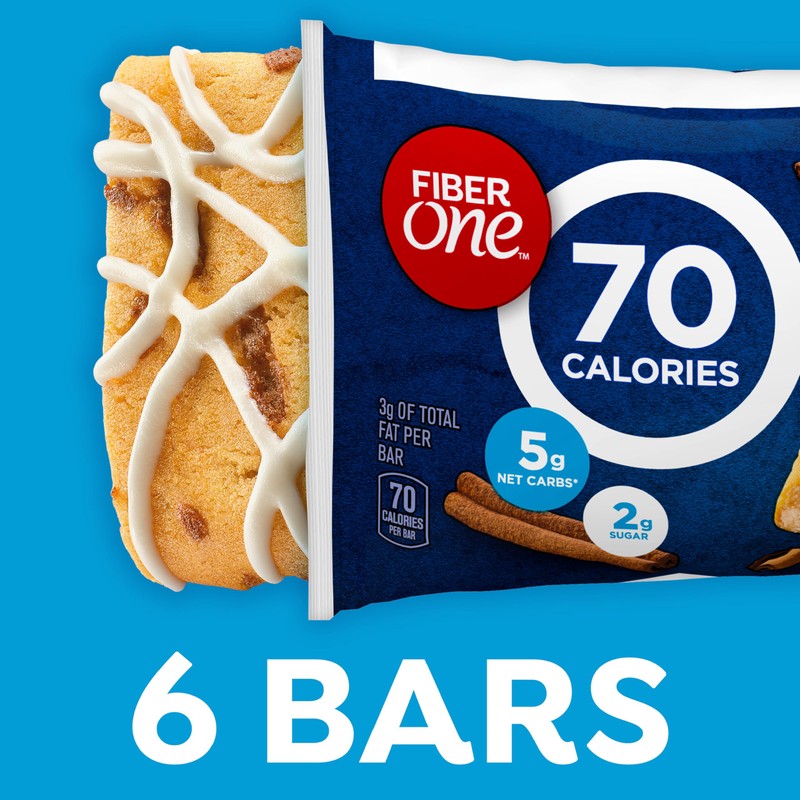 Fiber One 70 Calorie Soft-Baked Bars, Cinnamon Coffee Cake, 6