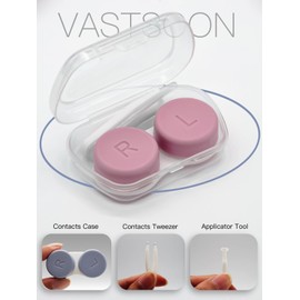 Vastsoon Contact Lens Case, Pack of 6 Portable Contact Solution Soaking Case with Contact Lens Applicator Tool for Daily Use, Travel Size