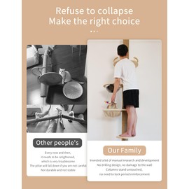 Cat Tree Floor to Ceiling Natural Sisal Rope Scratching Post Height:55.52-118.5 Inches Adjustable Cat Tree Cat Modern Activity Tree