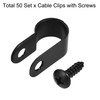 sourcing map 10.4mm Nylon R Type Cable Clip Wire Clamp