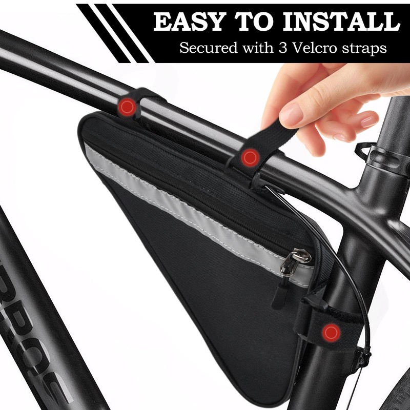 Lunaanda Bicycle Bag Frame, Waterproof Bicycle Triangle Bag with Reflective