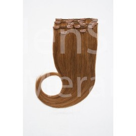 Remy Clip-In Extensions 7-Piece Set 70 g Hair 60 cm Light Brown No. 12 100% Indian Real Hair Clip-In Real Hair Extensions Hair Thickening