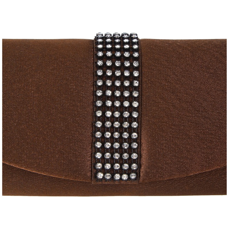fashion-formel Ladies Satin Evening Clutch Bag, brown