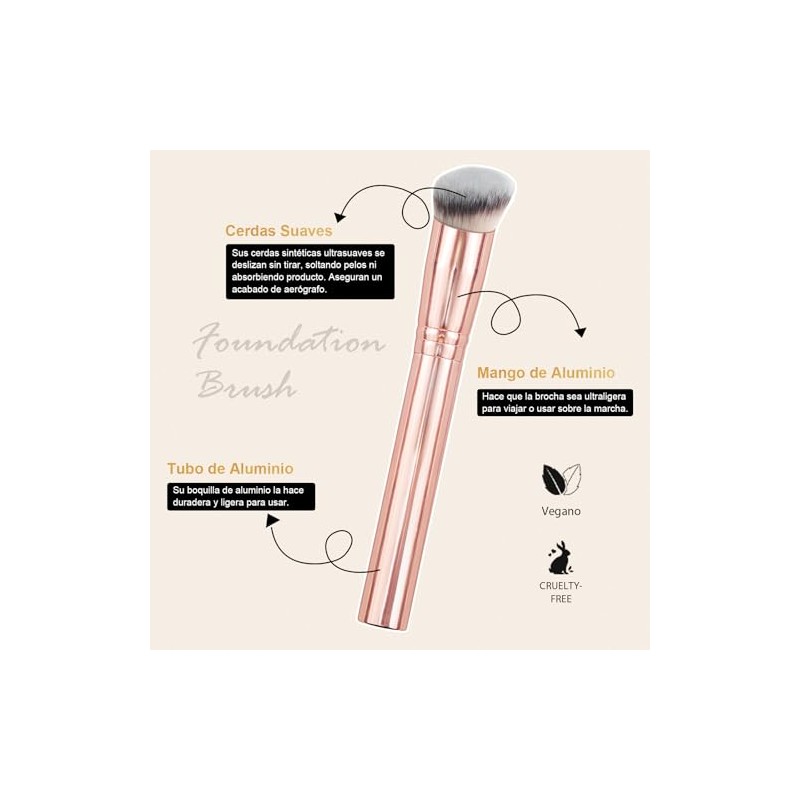 START MAKERS Brocha Para Base Y Corrector, Brocha De Maquillaje