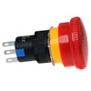 E-outstanding Red Mushroom Cap AC 250V 5A 3Pin 16mm mounting