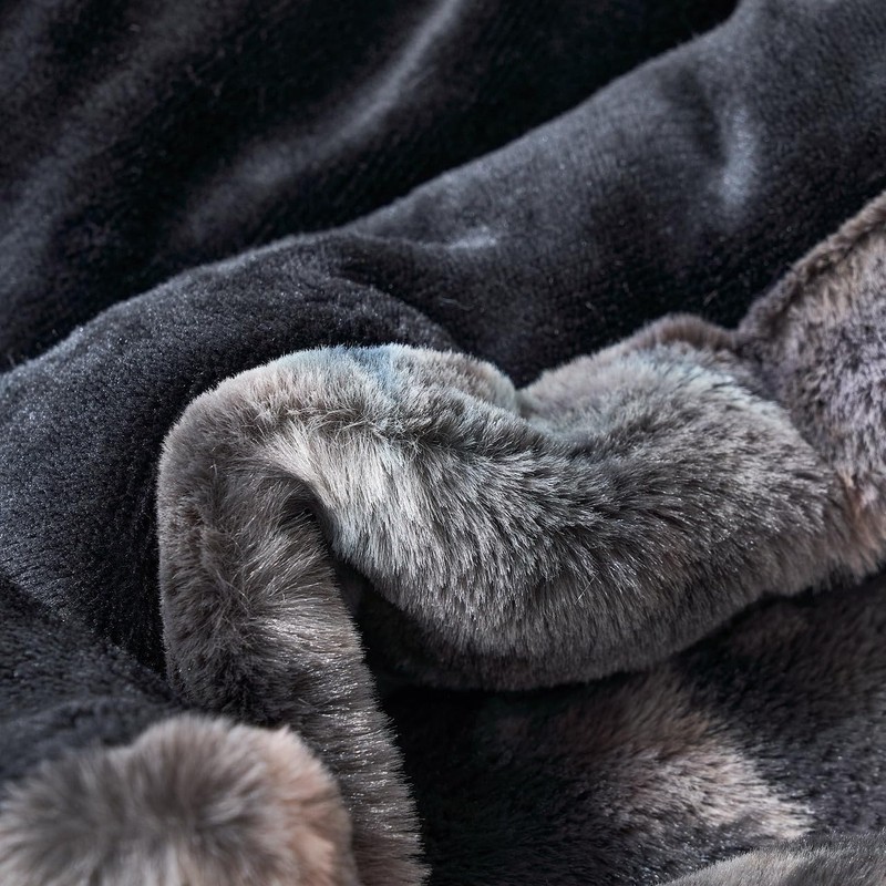 Coma Inducer Wolf Bunny Toddler Comforter - Gunpowder Black