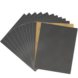 Premium 800 Grit Wet Dry Sandpaper Sheets 9"x11" - 12 Pcs | Imported Flexible Backing, Black Silicon Carbide Abrasive | for Woodworking, Automotive & DIY Projects