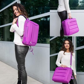 ECCRIS 15 16 Inch Laptop Bag for Men and Women, 3 in 1 Convertible Briefcase Back Bag and Messenger Bag, Protective Computer Bag