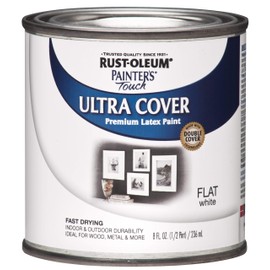 Rust-Oleum 1990730-6PK Painter's Touch Latex Paint, Half Pint, Flat White, 8 Fl Oz (Pack of 6)