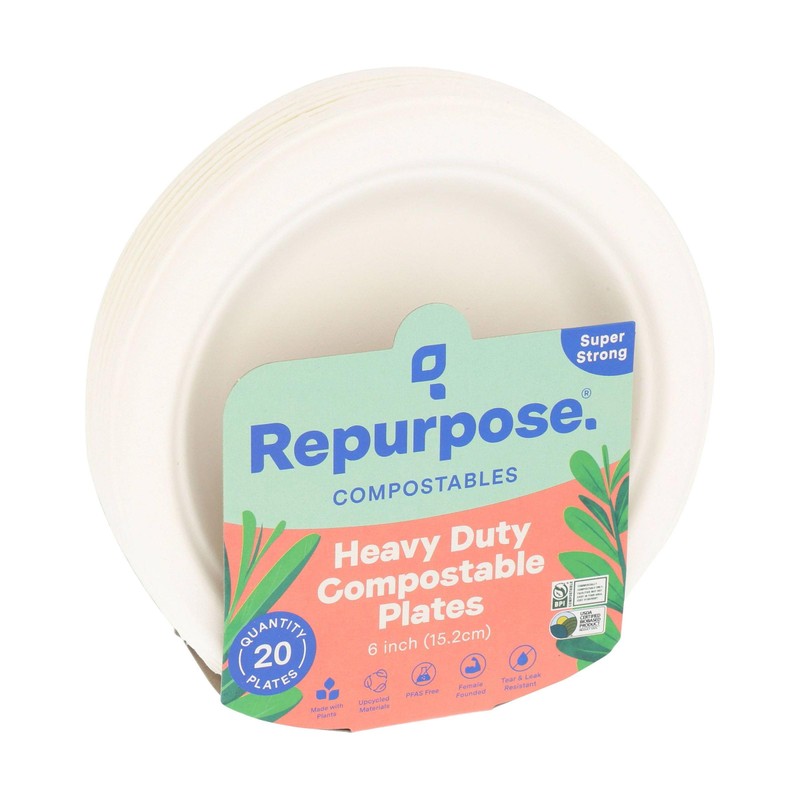 Repurpose, 6" Eco-Dessert Plates, 20 Count