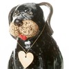 EnigmaSupplies Adorable Ceramic Puppy Dog Figurine | Black