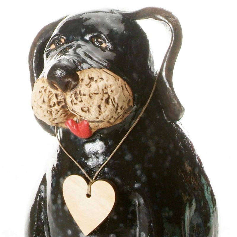 EnigmaSupplies Adorable Ceramic Puppy Dog Figurine | Black