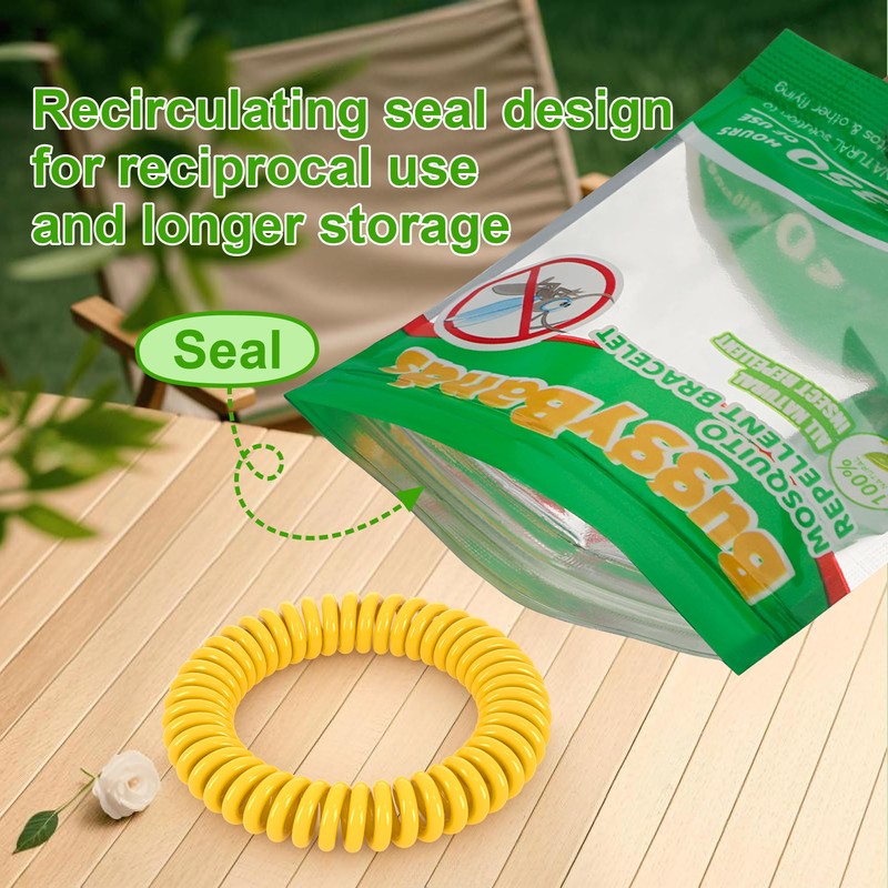 BuggyBands 48 Pack Mosquito Repellent Bracelets, Individually Wrapped, DEET Free,