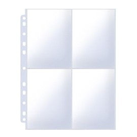 Ultra-Transparent Photo Sleeves Holding 400 Pockets 3.5x5inch Album Refill Pages for 3 Ring Binder, Double-Sided 4 Pocket Pages, Top Loading Sheet Protector Index Card Sleeves 50 Pack